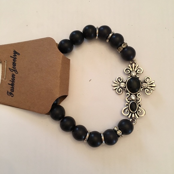 Sideways Cross Semiprecious Stone Bracelets - Picture 4 of 4